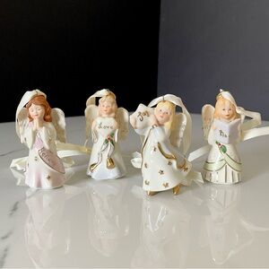 SET of 4 Mini Angel Ornaments by Lenox